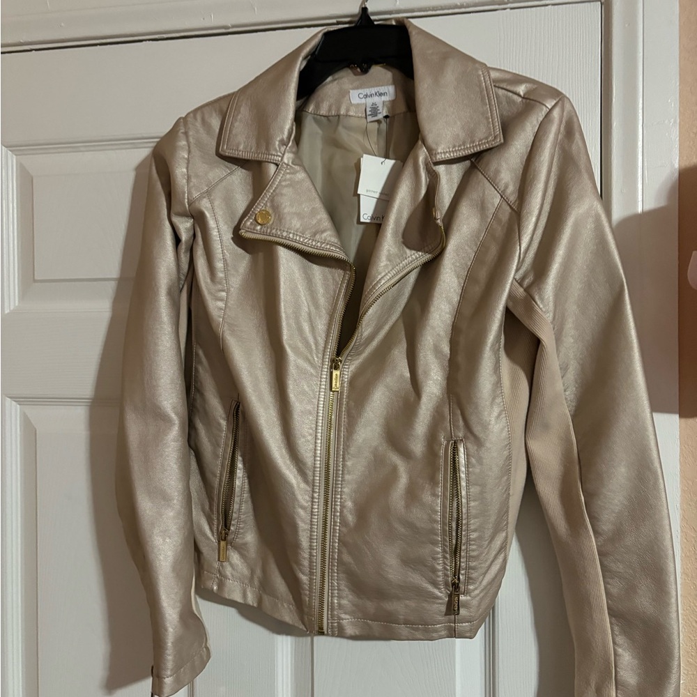 Calvin Klein Gold Faux Leather Jacket